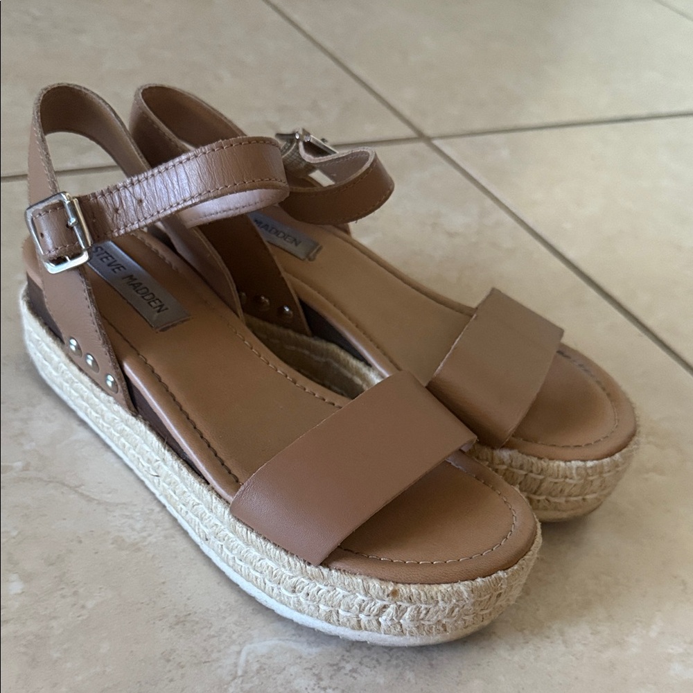 Steve Madden Brown Espadrille Sandals size 6 women’s
